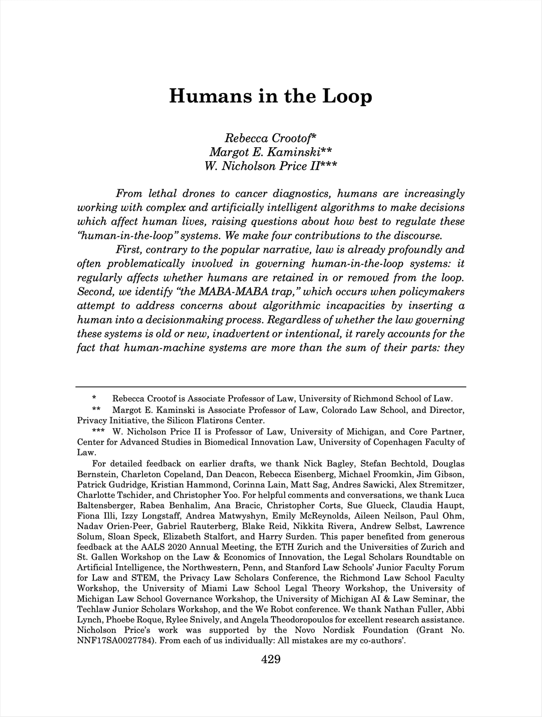 Humans in the Loop