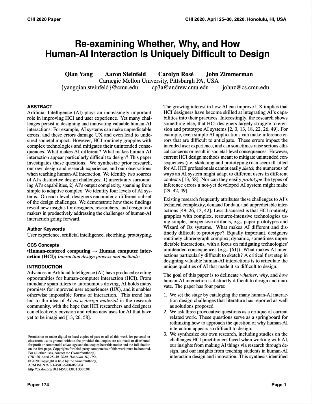 Re-examining Whether, Why, and How Human-AI Interaction Is Uniquely Difficult to Design