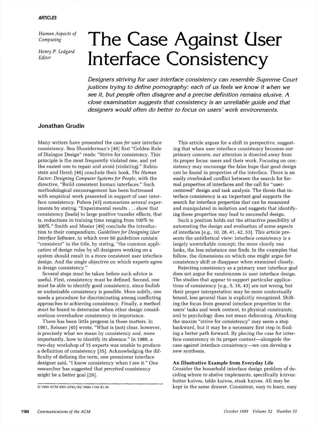 The Case Against User Interface Consistency